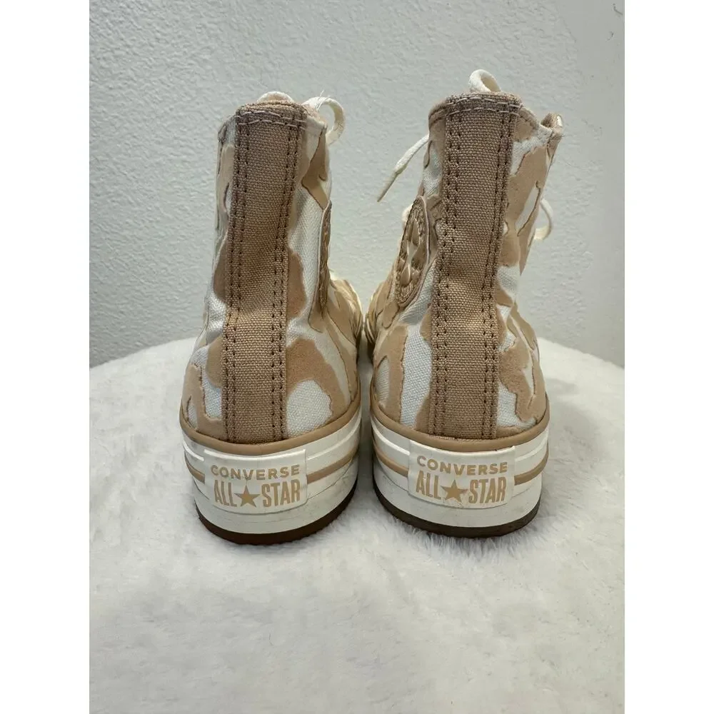 Converse Chuck Taylor All Star Girls Platform Shoes Leopard Print High Top 3.5